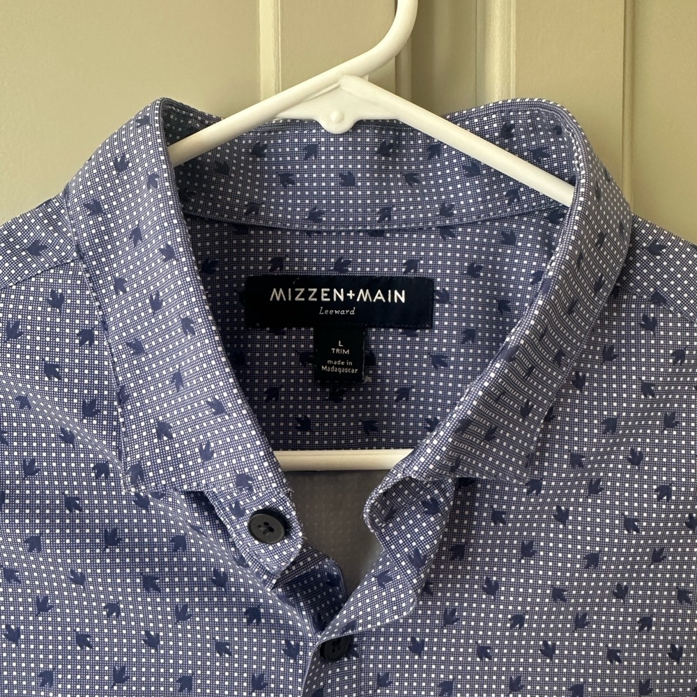 Mizzen+Main Navy and White Dotted Men's Shirt